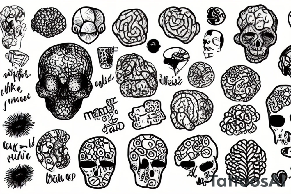 Mix out of a Granate and a brain tattoo idea