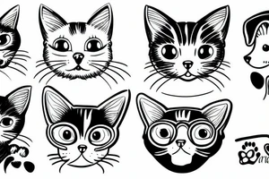 cat kissing a dog tattoo idea