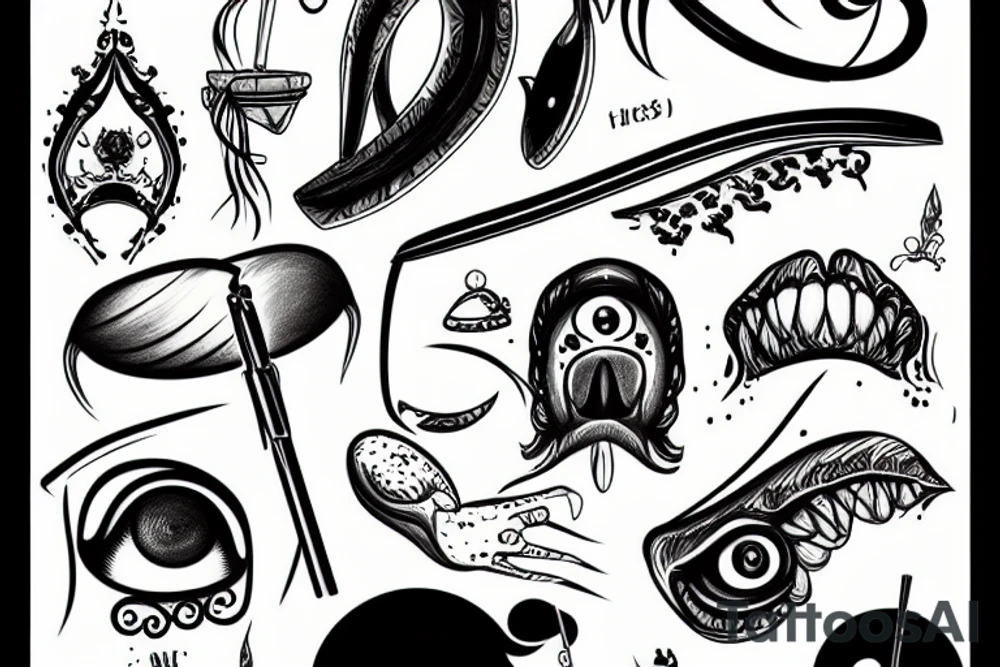 Black tong hangs out of the mouse tattoo idea
