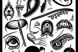 Black tong hangs out of the mouse tattoo idea
