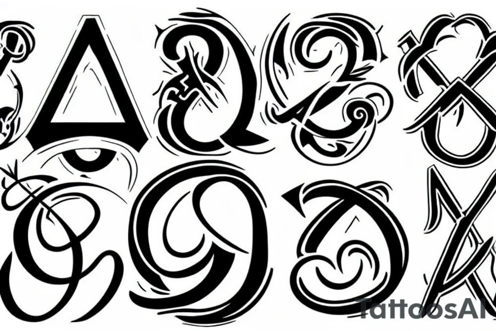 Black Christian alpha Omega tattoo idea