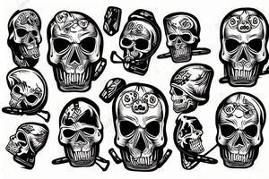 Skull on a skateboard tattoo idea