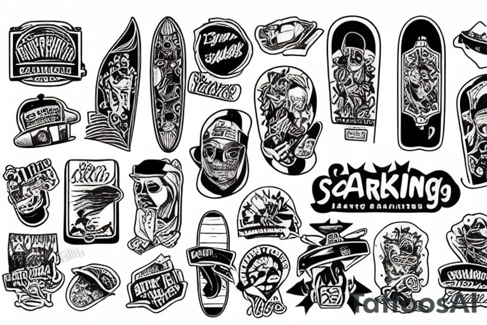 Skateboarding tattoo idea