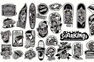 Skateboarding tattoo idea