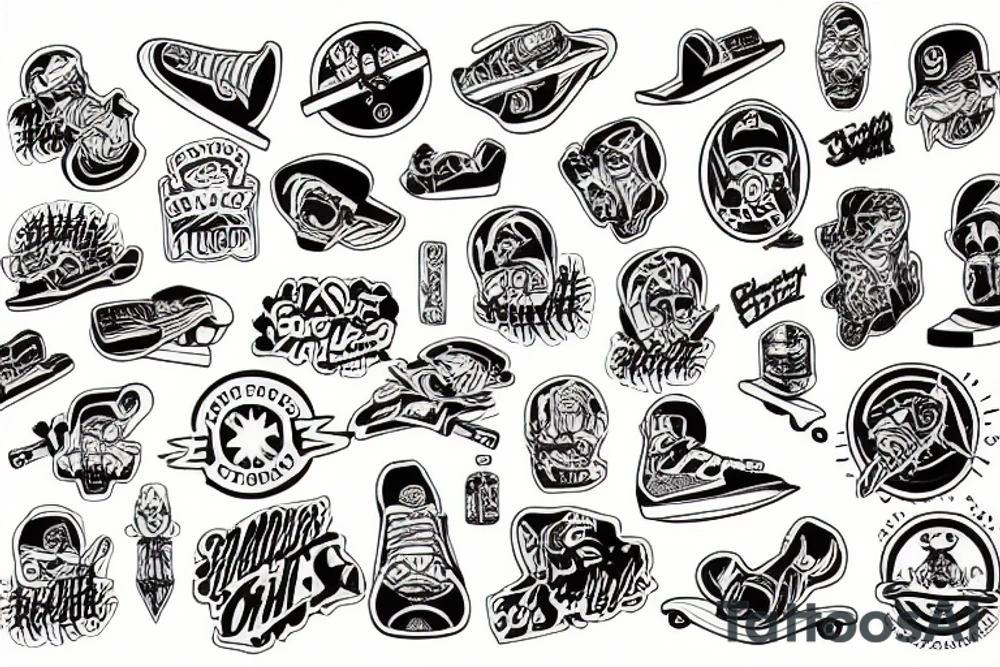 Skateboarding tattoo idea