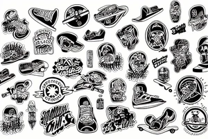 Skateboarding tattoo idea