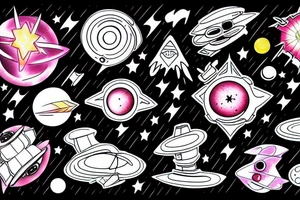 a nebula crossed by a spaceship tattoo idea