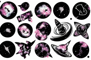 a nebula crossed by a spaceship tattoo idea