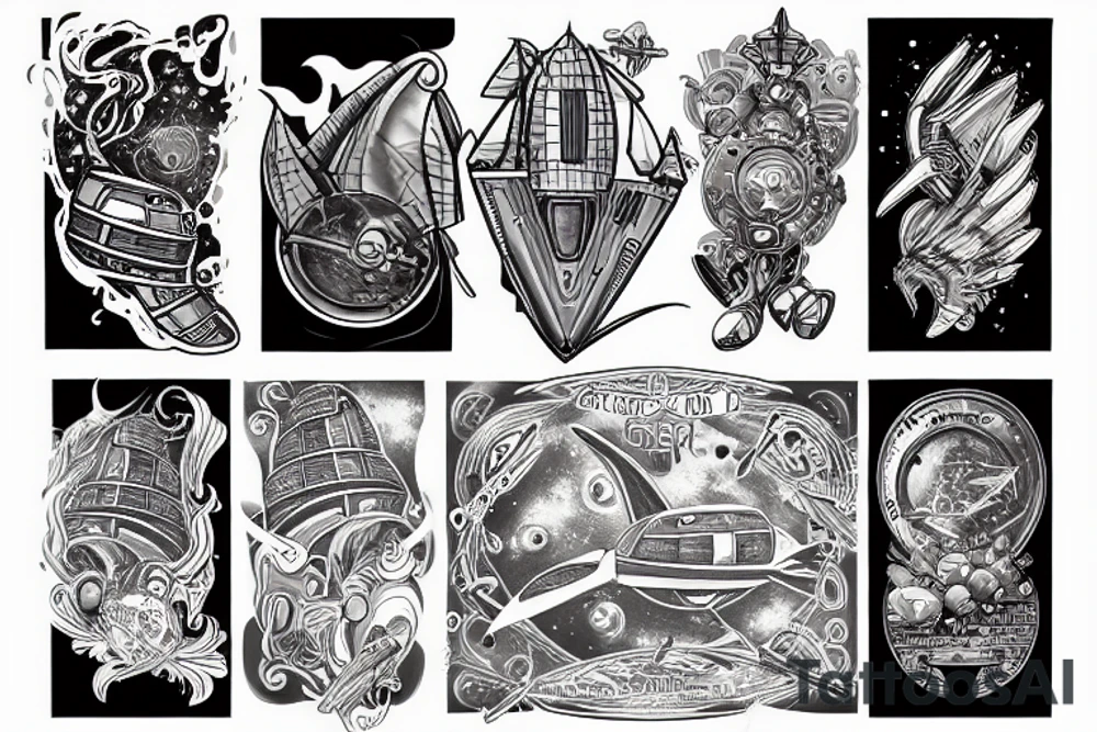 Spaceship tattoo idea