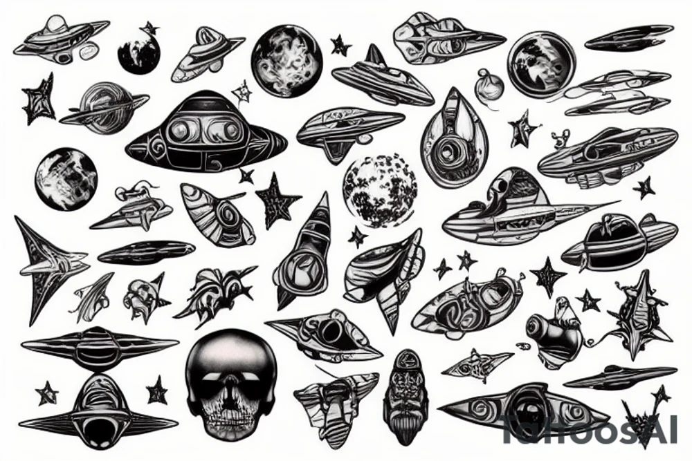 Spaceship tattoo idea