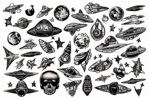 Spaceship tattoo idea