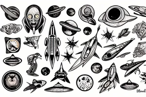Spaceship tattoo idea