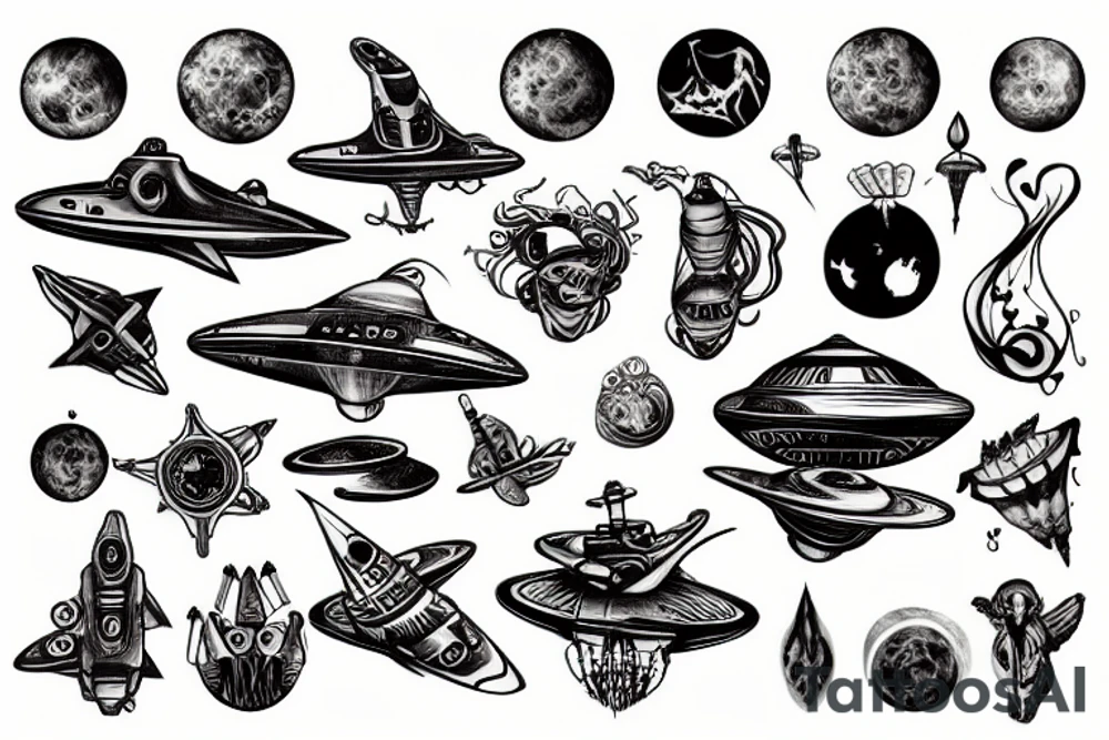 Spaceship tattoo idea