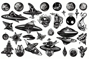 Spaceship tattoo idea