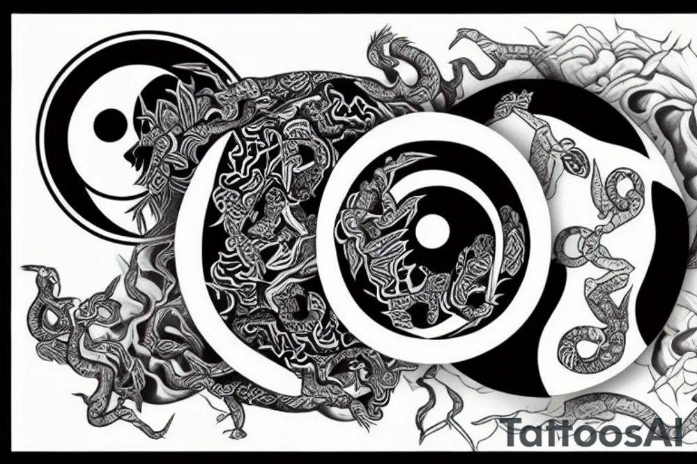 ying yang skorpion tattoo idea