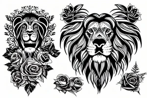 Lion rose tattoo idea