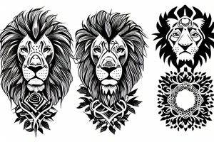 Lion rose tattoo idea