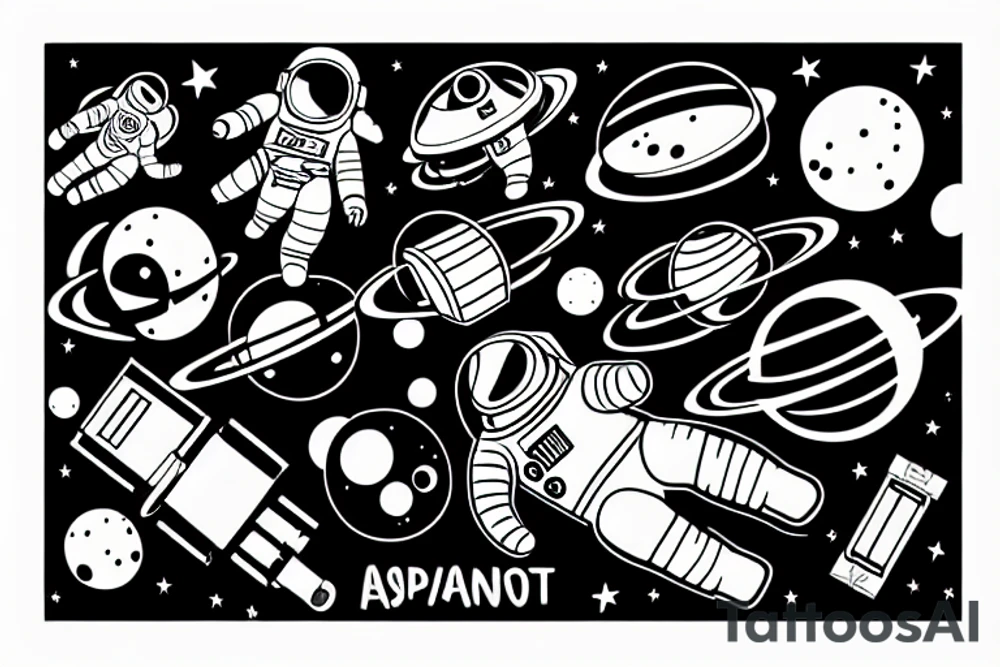 An astronaut who falls into space and his cable has come loose tattoo idea
