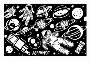 An astronaut who falls into space and his cable has come loose tattoo idea