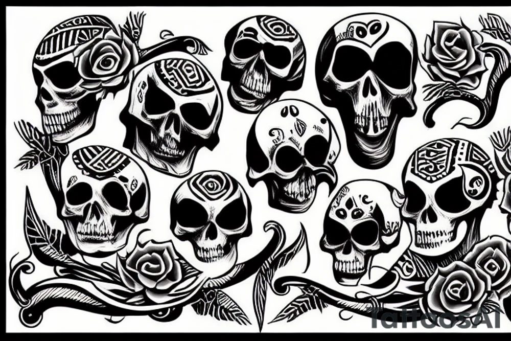 scull on web with sceleton hands tattoo idea