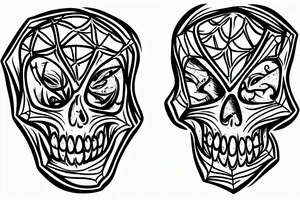 scull in spiderweb tattoo idea