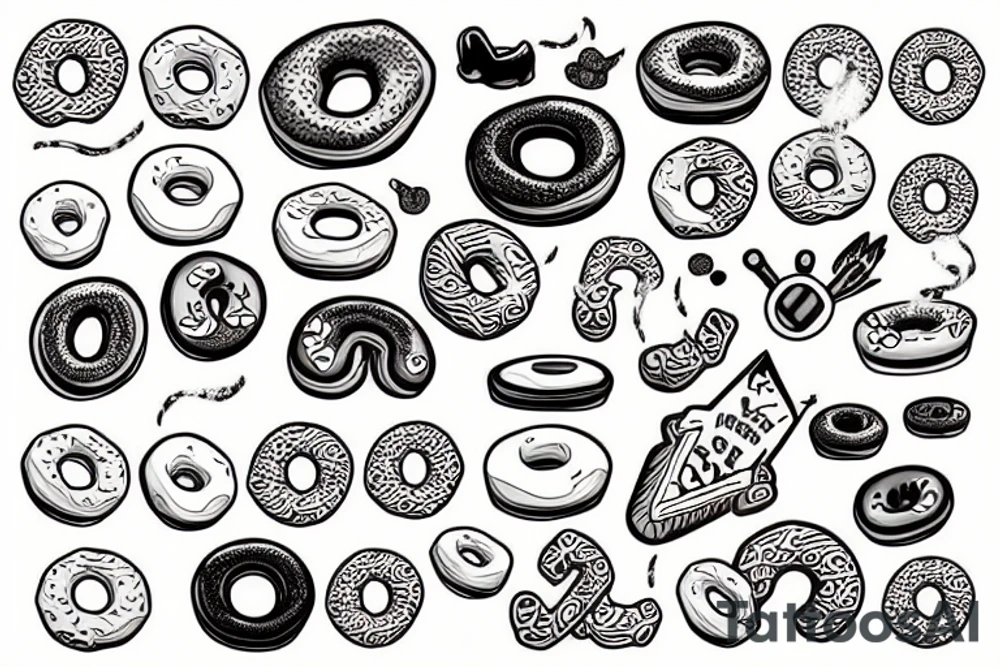 donut character tattoo idea