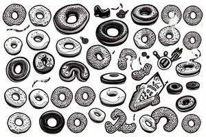 donut character tattoo idea