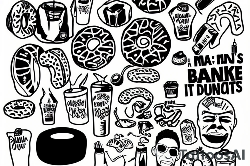the man is a donut tattoo idea