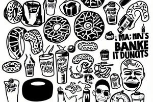 the man is a donut tattoo idea