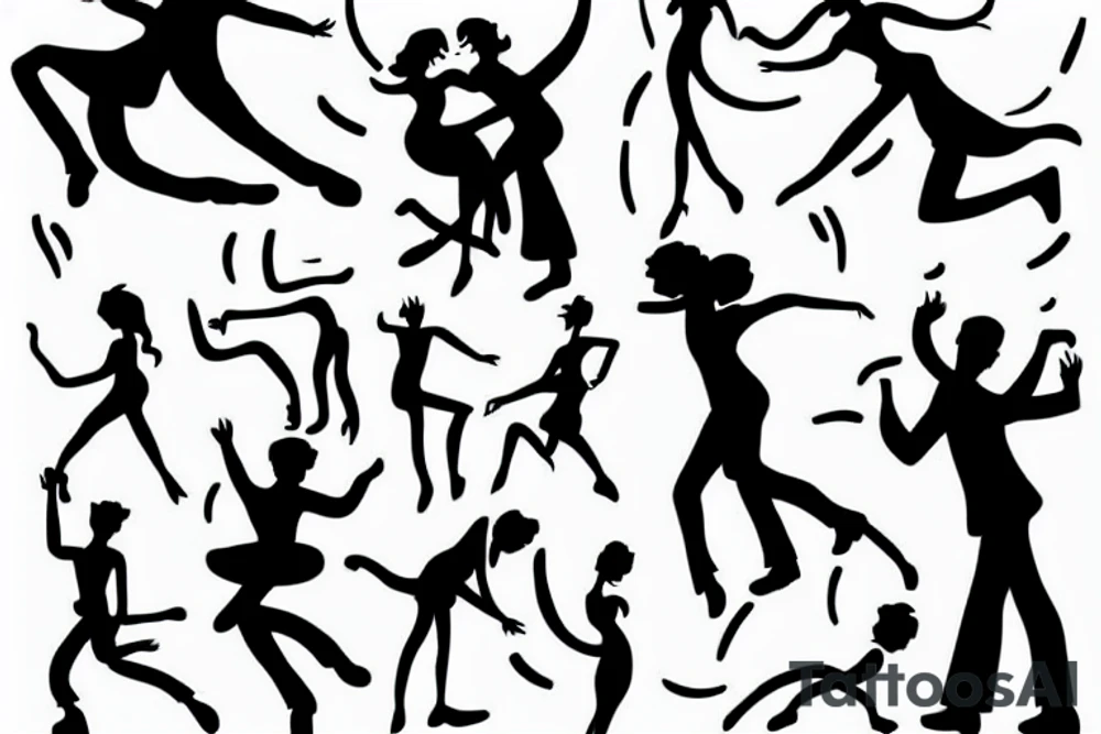 two people dancing tattoo idea
