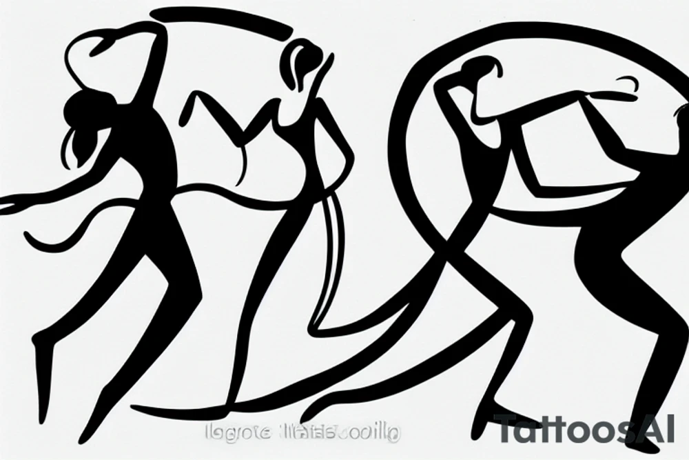 two people dancing tattoo idea