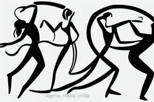 two people dancing tattoo idea