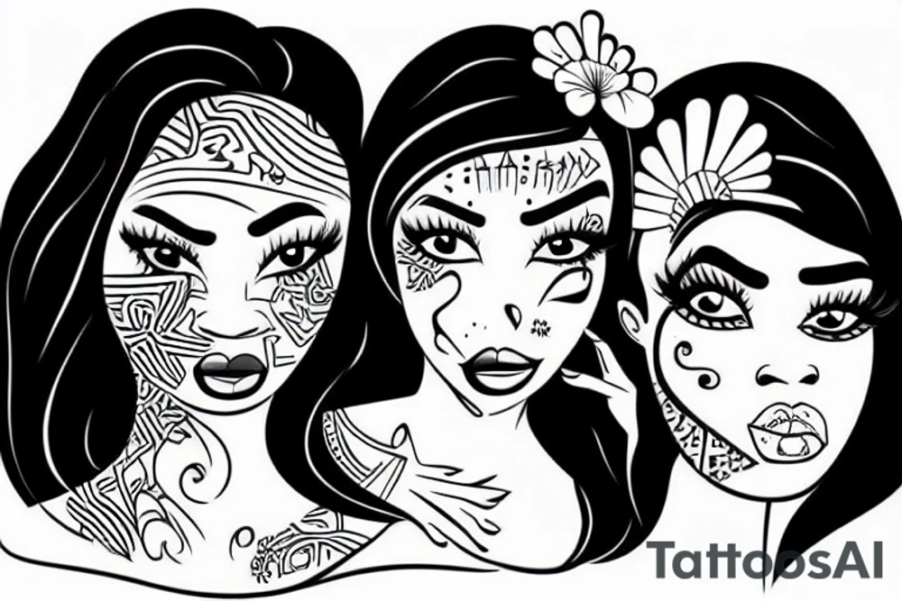 two sexy black girls with money tattoo idea