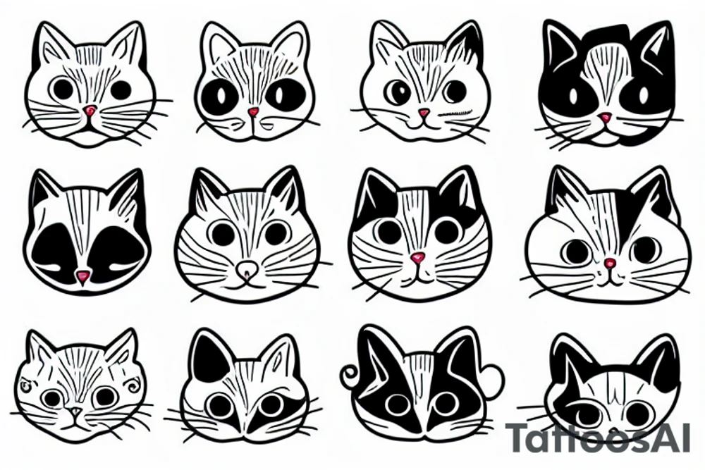 a white cat with two big round eyes tattoo idea