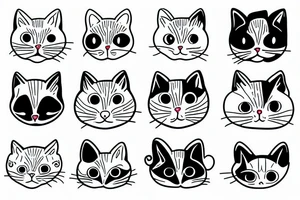 a white cat with two big round eyes tattoo idea