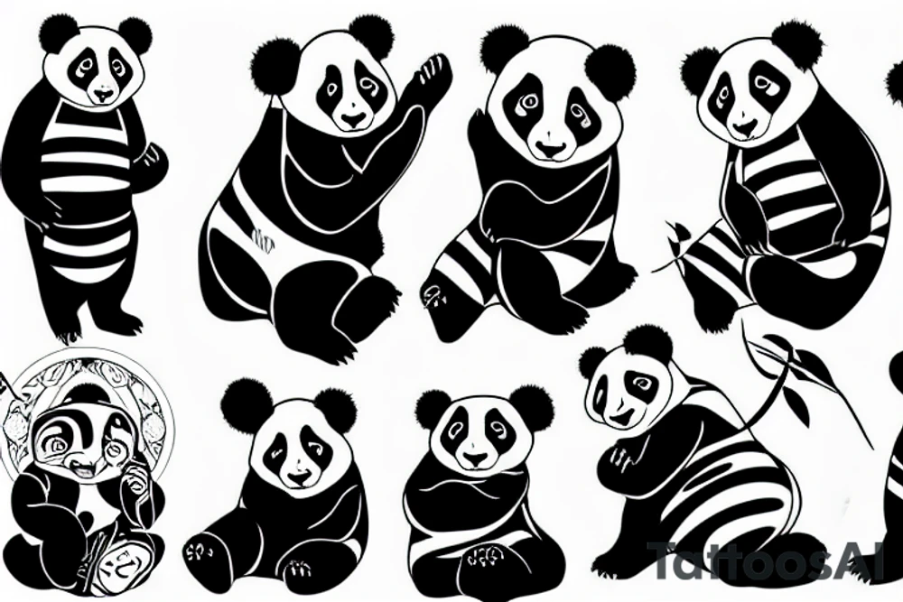 A panda monk tattoo idea