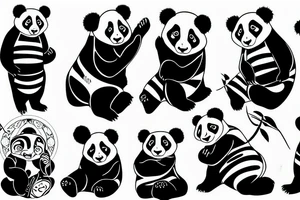 A panda monk tattoo idea