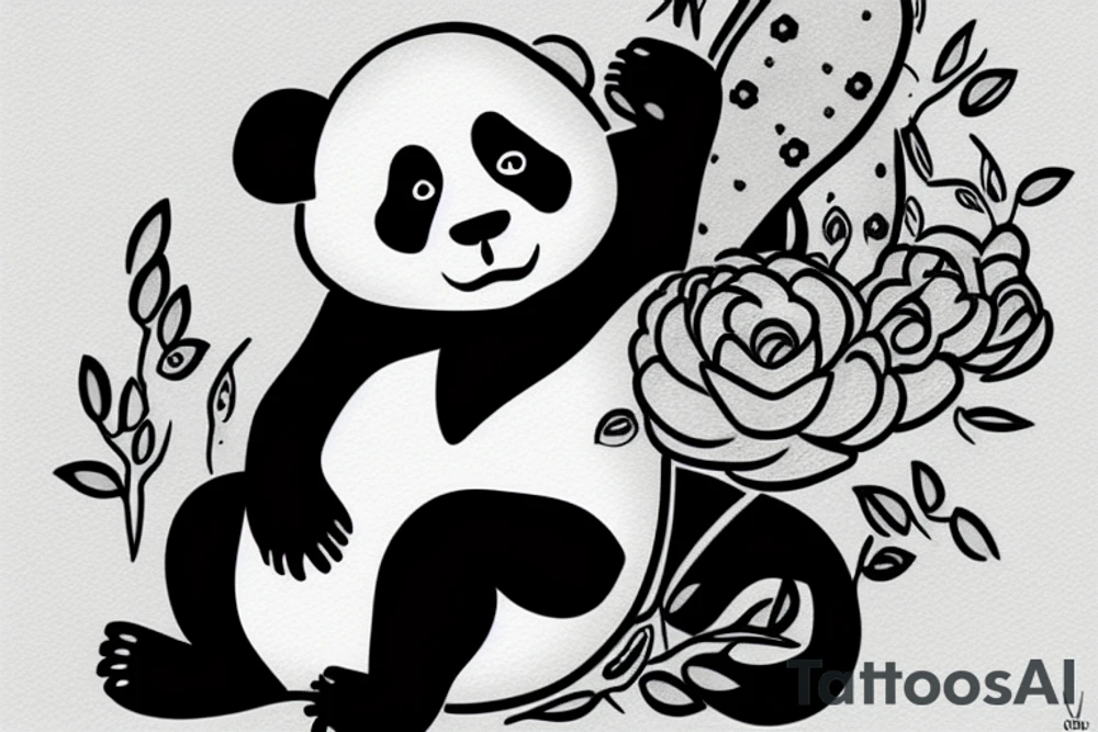 A panda monk tattoo idea