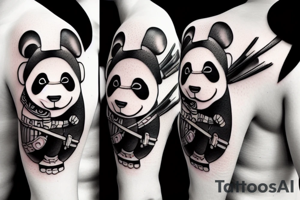 Samurai panda warrior tattoo idea