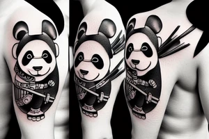 Samurai panda warrior tattoo idea