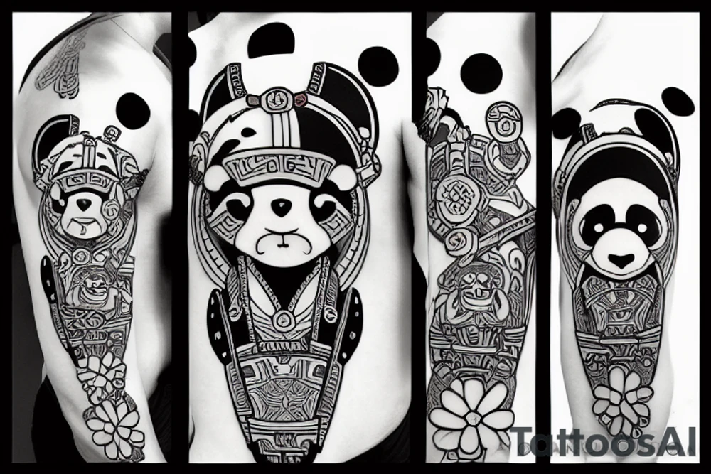 Samurai panda warrior tattoo idea
