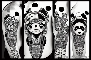 Samurai panda warrior tattoo idea