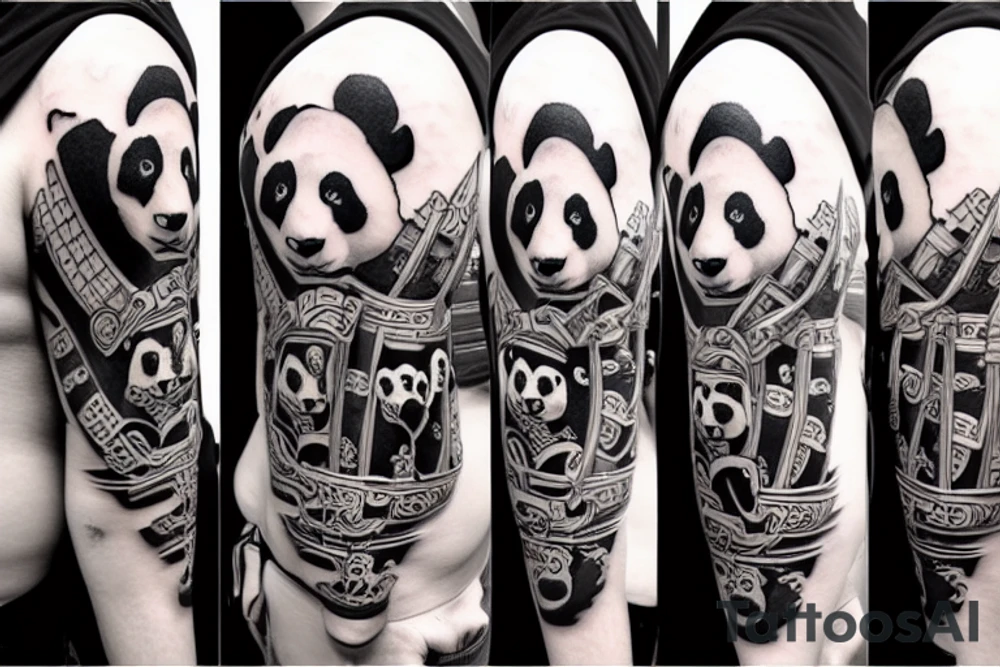 Samurai panda warrior tattoo idea