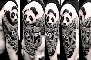 Samurai panda warrior tattoo idea