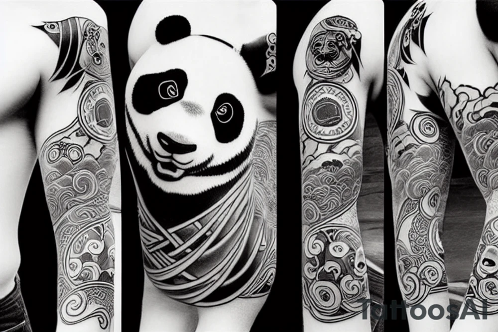 Samurai panda warrior tattoo idea