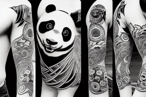 Samurai panda warrior tattoo idea
