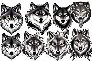 2 wolves tattoo idea