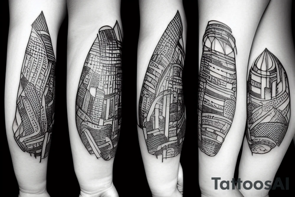 Growing up in a big city with awesome architecture tattoo idea