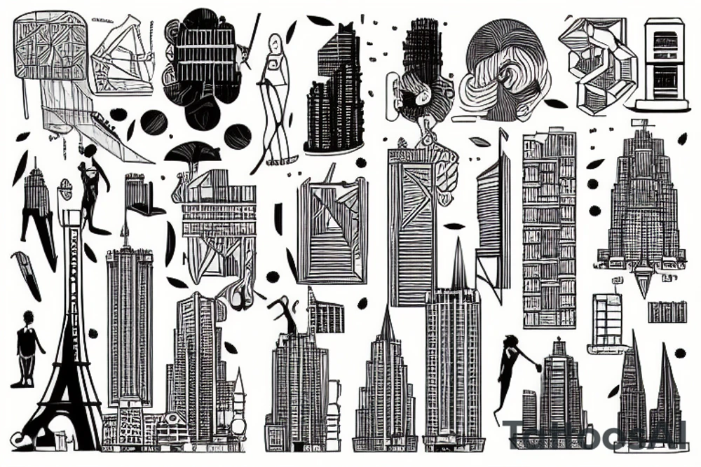 Growing up in a big city with awesome architecture tattoo idea