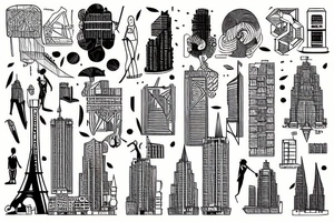 Growing up in a big city with awesome architecture tattoo idea